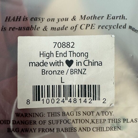 We Are HAH Womens High-End Bronze Thong Size L - Picture 4 of 4